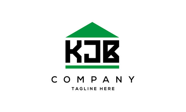 KJB three letter house for real estate logo design