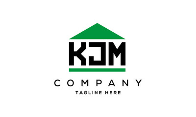 KJM three letter house for real estate logo design