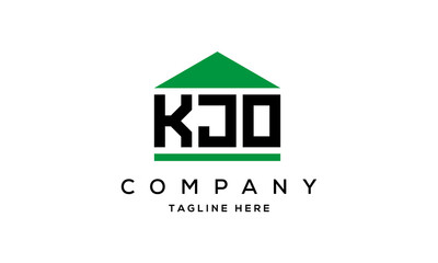 KJO three letter house for real estate logo design