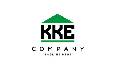 KKE three letter house for real estate logo design