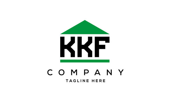 KKF three letter house for real estate logo design