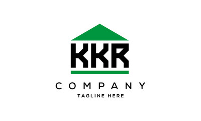 KKR three letter house for real estate logo design