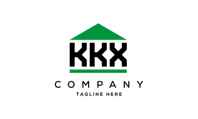 KKX three letter house for real estate logo design