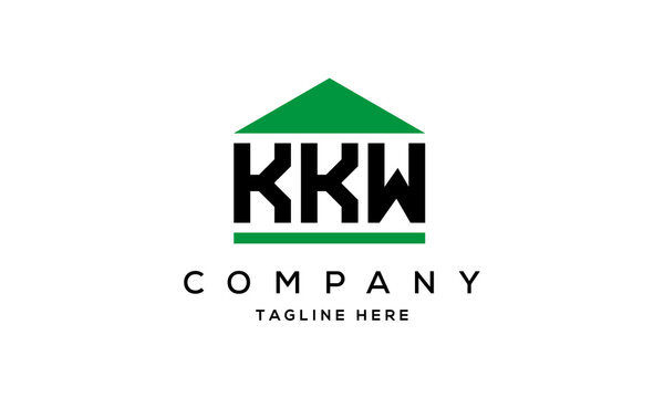KKW three letter house for real estate logo design