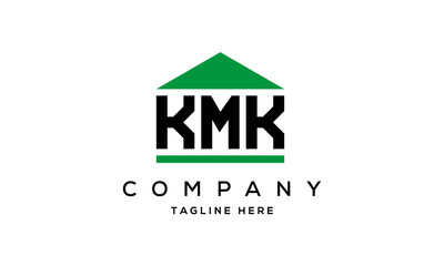 KMK three letter house for real estate logo design