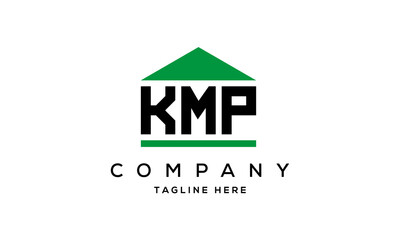 KMP three letter house for real estate logo design - obrazy, fototapety, plakaty