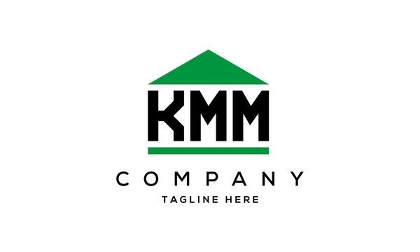 KMM three letter house for real estate logo design