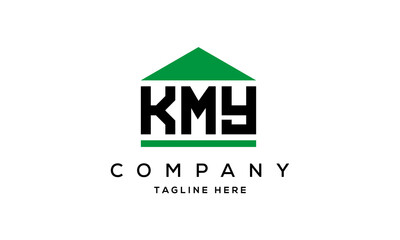 KMY three letter house for real estate logo design