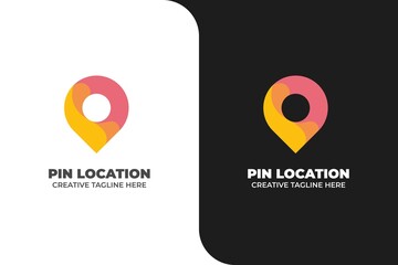 Pin Location Navigation Gradient Logo