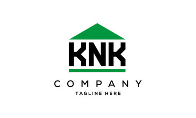 KNK three letter house for real estate logo design
