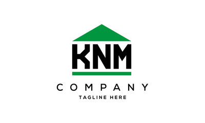 KNM three letter house for real estate logo design