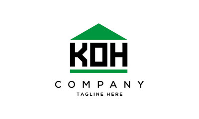 KOH three letter house for real estate logo design