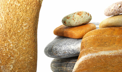 Fototapeta na wymiar zen stones isolated on white background