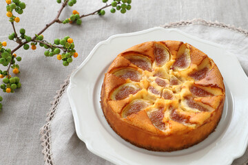 いちじくのチーズケーキ　ベイクドチーズケーキ