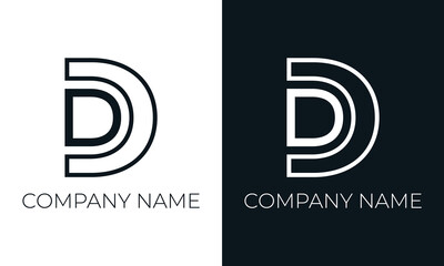 Initial letter d logo vector design template. Creative modern trendy d typography and black colors.