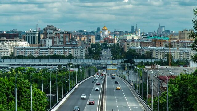 View to thw temple of christ the savior with golden dome in Moscow. Russia