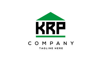 KRP three letter house for real estate logo design