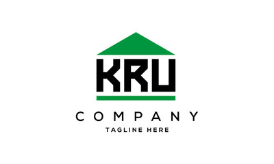 KRU three letter house for real estate logo design