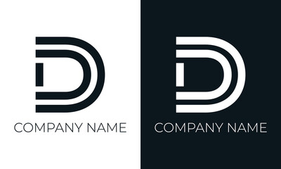 Initial letter d logo vector design template. Creative modern trendy d typography and black colors.