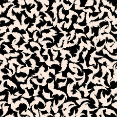 Vector white blots feathers black repeat pattern