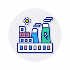 Power Plant Station icon in vector. Logotype