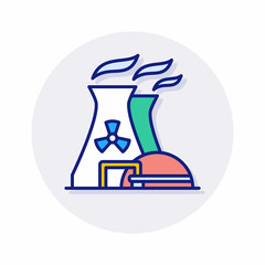 Nuclear Plant icon in vector. Logotype