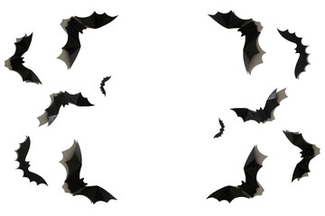 Fototapeta na wymiar Black paper bat on a white background. Halloween concept. With a hard black shadow.