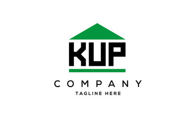 KUP three letter house for real estate logo design