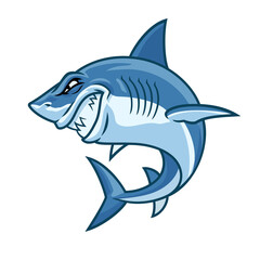 Fototapeta premium Angry Cartoon Shark Character