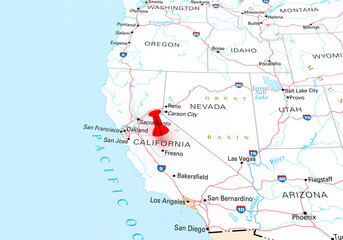 California Map. 3D rendering