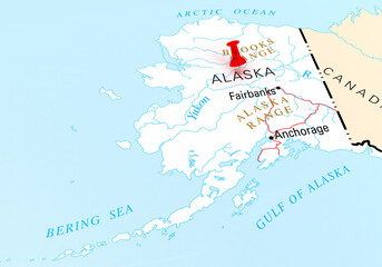 Destination Alaska. 3D rendering
