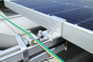 Solar PV Rooftop Grounding Clamp Close up View