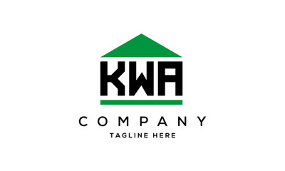 KWA three letter house for real estate logo design