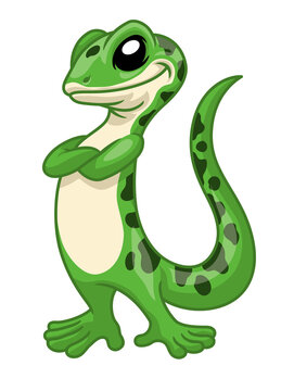 Gecko Funny cartoon mascot