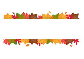 Autumnal frame with maple leaves. Vector illustration.	
