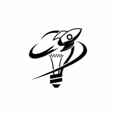 lamp, rocket, logo
