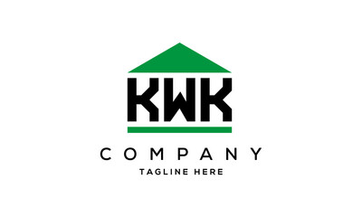 KWK three letter house for real estate logo design