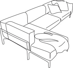 Line art interior objects vector