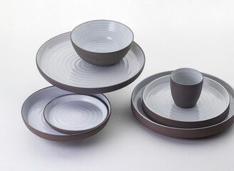 Kitchen and restaurant utensils on a white background