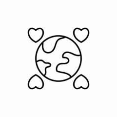 Love Planet icon in vector. Logotype