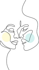 Couple line art. Man and woman one line drawing vector. Abstract minimal elegant logo