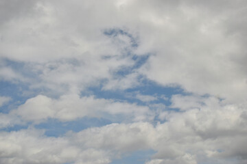 White Clouds on Open Blue Bright  Sky 