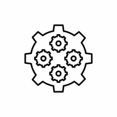 Cogwheel icon in vector. Logotype