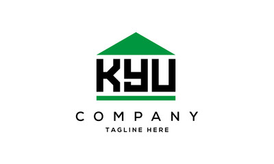 KYU three letter house for real estate logo design