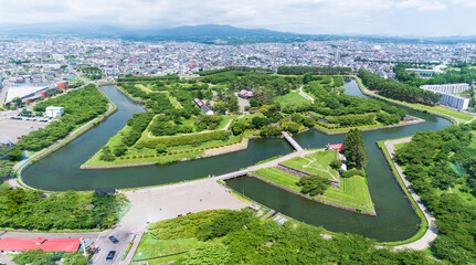 Naklejka premium 五稜郭の全景 北海道函館市の観光イメージ