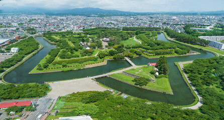 函館タワーから望むごりょうかくの全景  北海道函館市