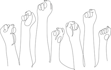 Hands line art vector Womans power