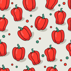 Red bell pepper pattern, seasonal vegetables 