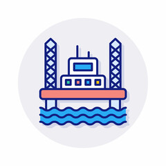 Offshore Platform icon in vector. Logotype