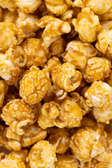 caramel popcorn texture background. Caramel popcorn close up